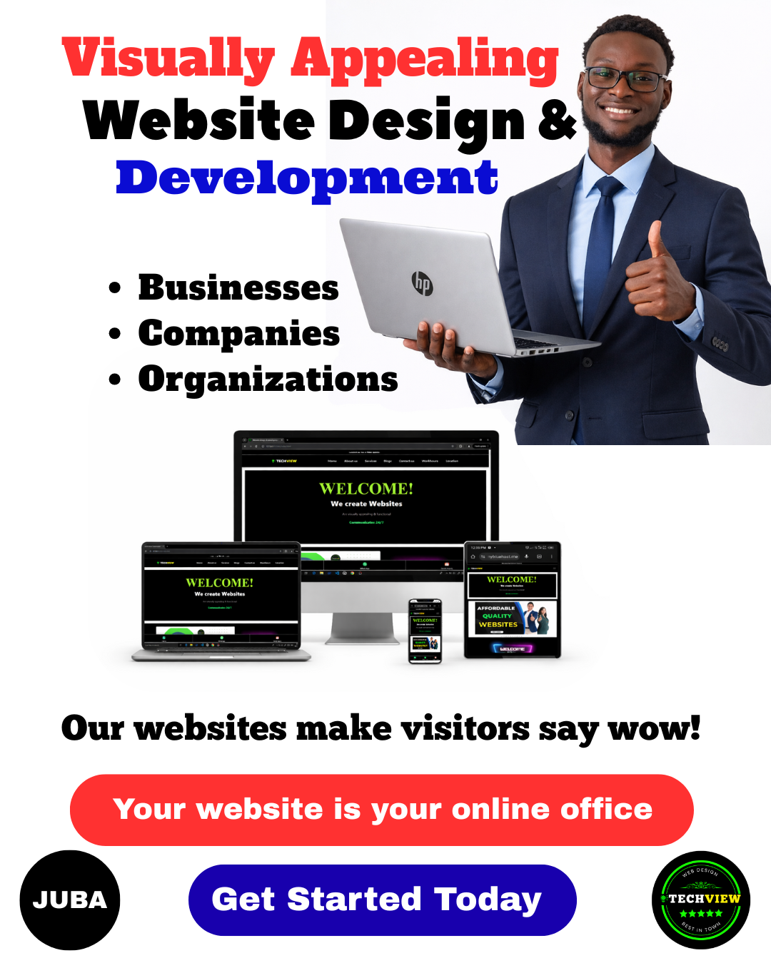 Web Design & Development Banner Juba
